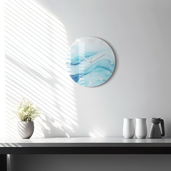 Horloge ronde Nuages bleus