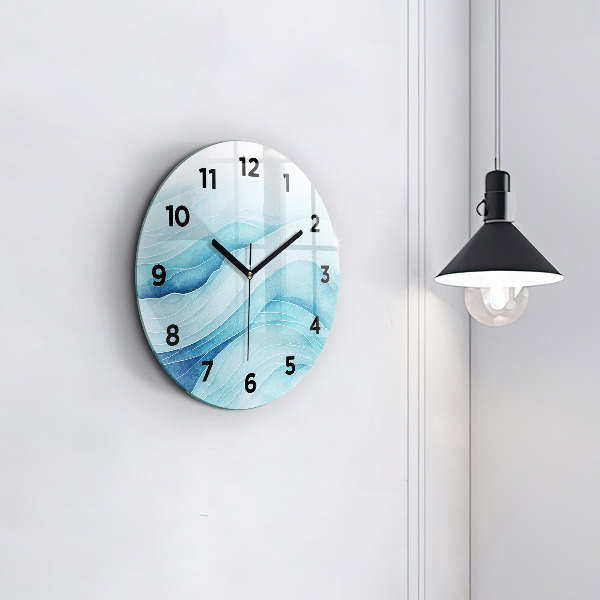 Horloge ronde Nuages bleus