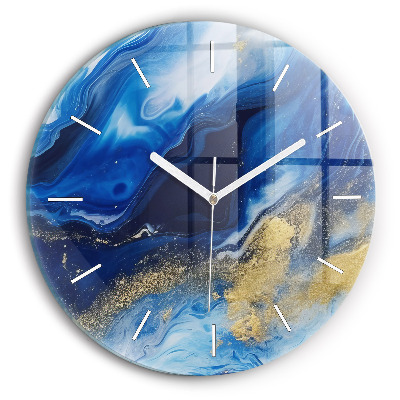 Horloge ronde marbre bleu