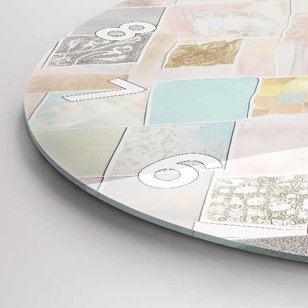 Horloge ronde Tuiles colorées