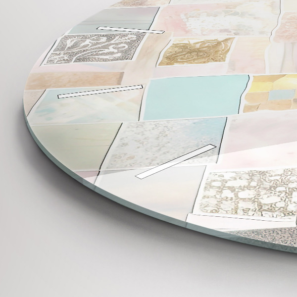 Horloge ronde Tuiles colorées