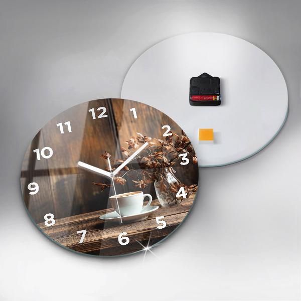 Horloge ronde Une tasse de café