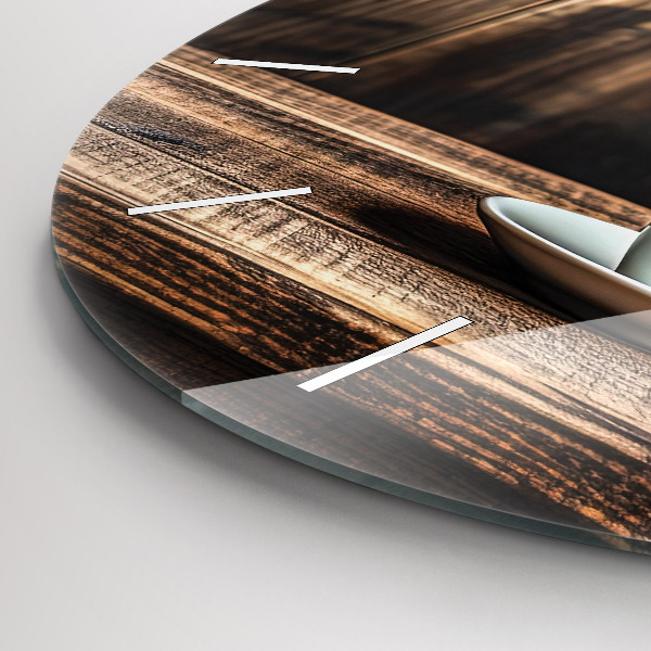 Horloge ronde Une tasse de café