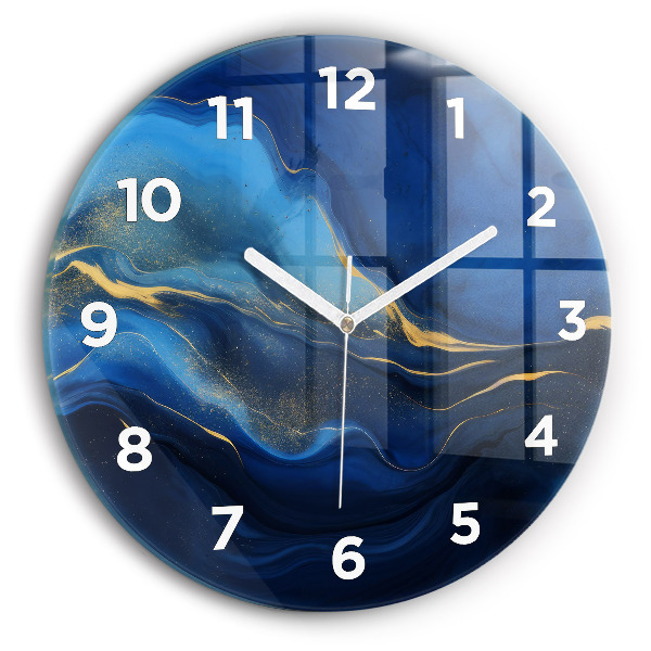 Horloge ronde marbre bleu