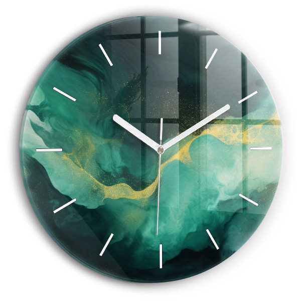 Horloge ronde marbre vert
