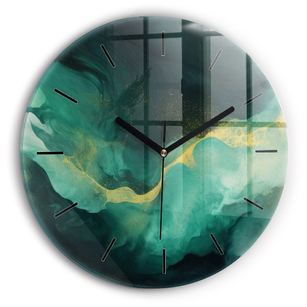Horloge ronde marbre vert