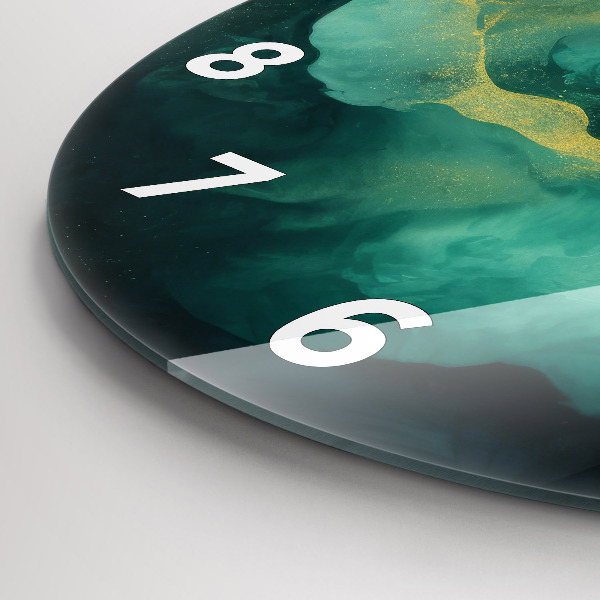 Horloge ronde marbre vert