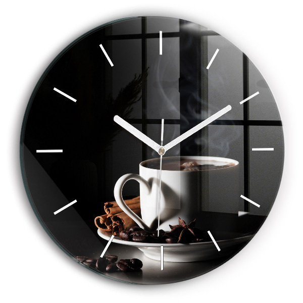 Horloge ronde Une tasse de café