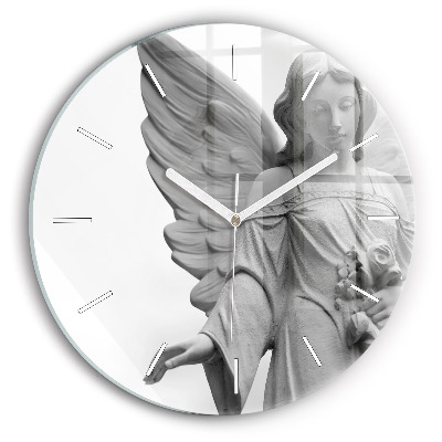 Horloge ronde 'Sculpture d''un vieil ange'