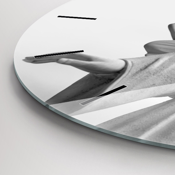 Horloge ronde 'Sculpture d''un vieil ange'