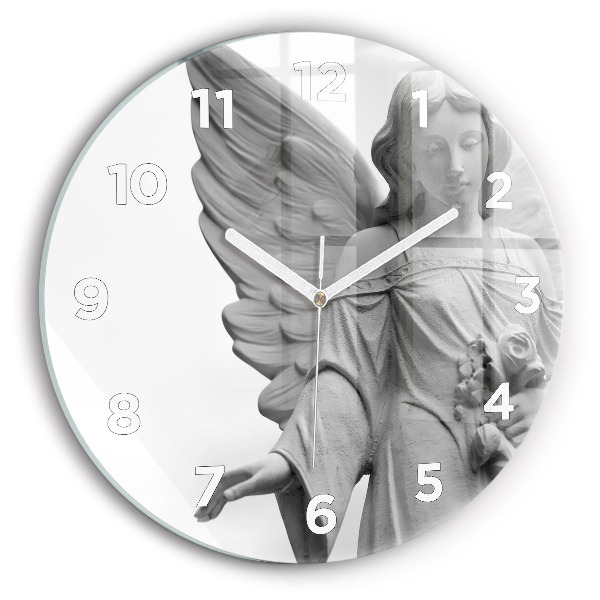 Horloge ronde 'Sculpture d''un vieil ange'