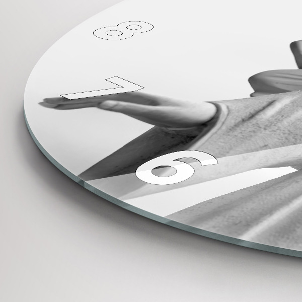 Horloge ronde 'Sculpture d''un vieil ange'