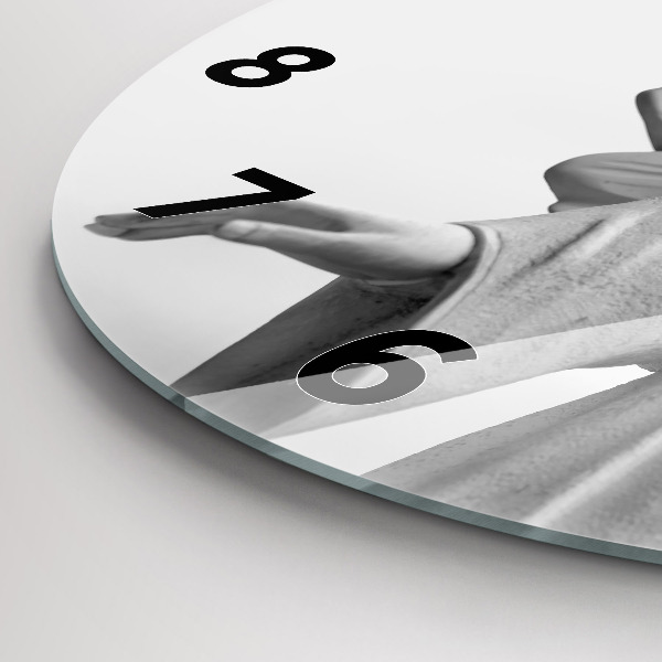 Horloge ronde 'Sculpture d''un vieil ange'