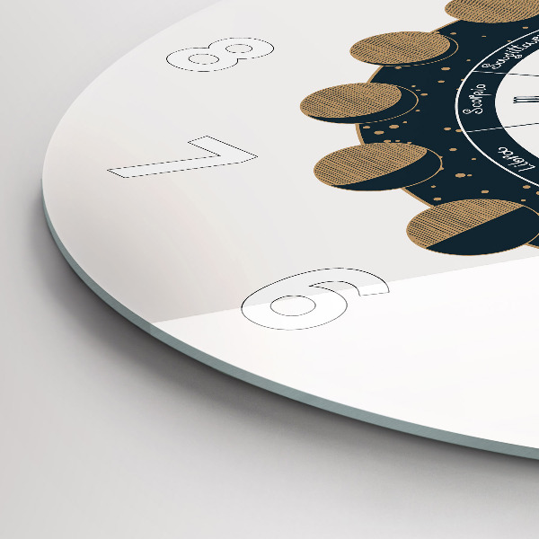 Horloge ronde 'Les phases de la lune et l''œil'