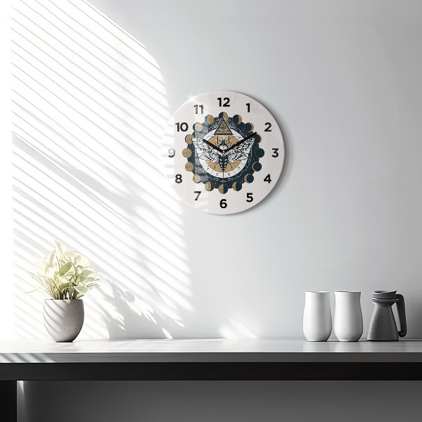 Horloge ronde 'Les phases de la lune et l''œil'