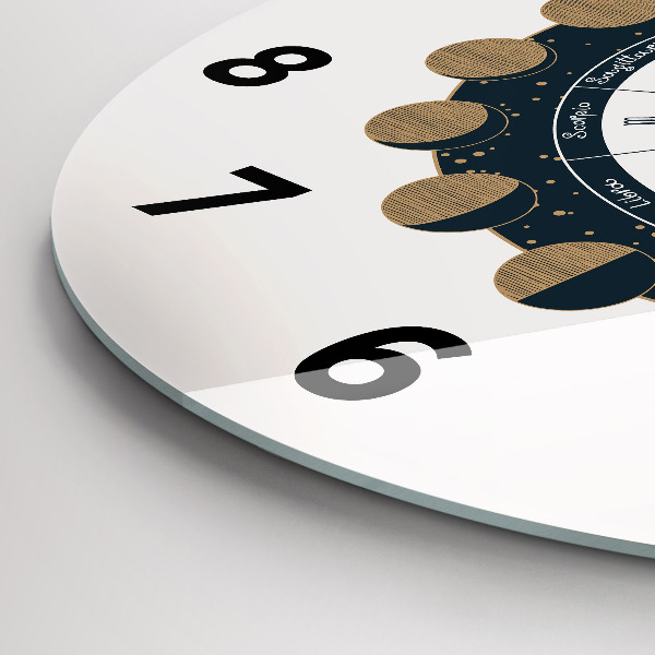 Horloge ronde 'Les phases de la lune et l''œil'
