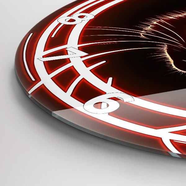 Horloge ronde Chat aux yeux rouges