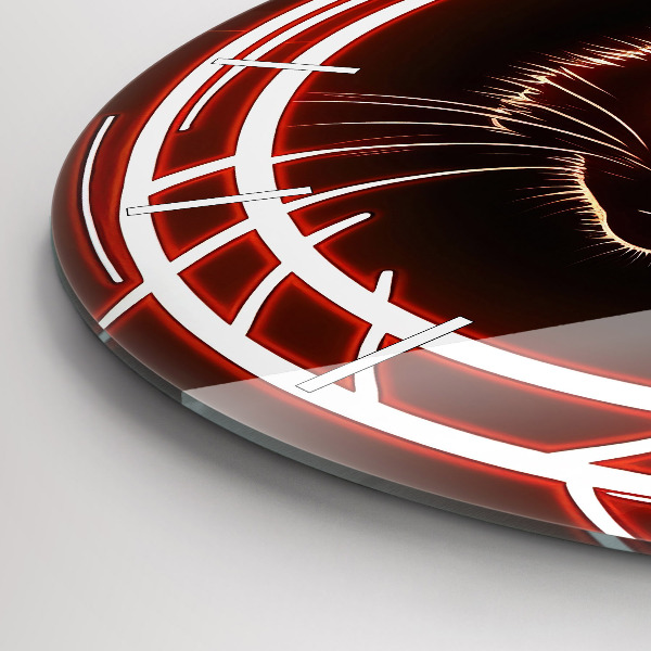 Horloge ronde Chat aux yeux rouges