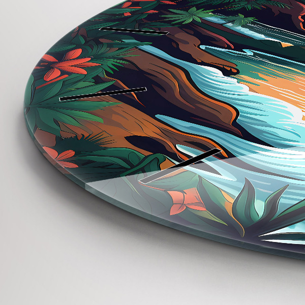 Horloge ronde Coucher de soleil de conte de fées