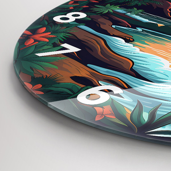 Horloge ronde Coucher de soleil de conte de fées