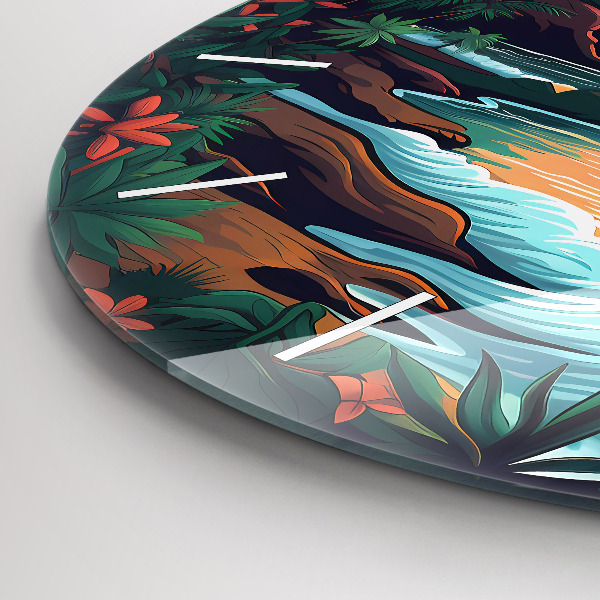 Horloge ronde Coucher de soleil de conte de fées