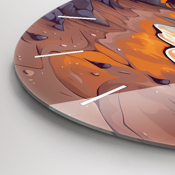 Horloge ronde Océan et soleil de conte de fées