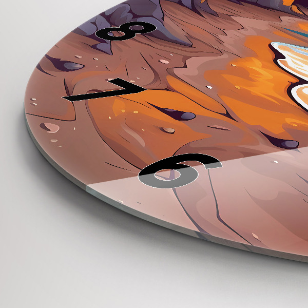 Horloge ronde Océan et soleil de conte de fées