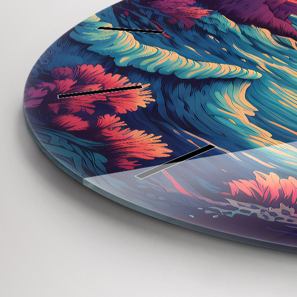 Horloge ronde Océan et ciel de conte de fées