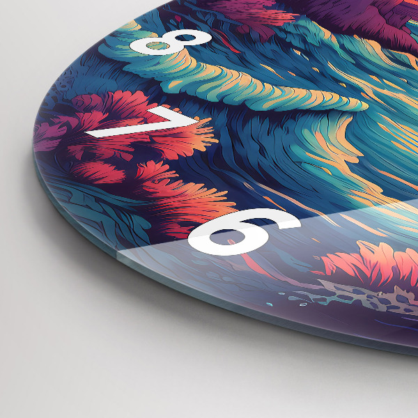 Horloge ronde Océan et ciel de conte de fées