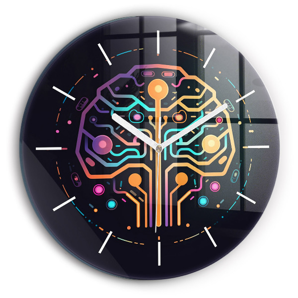 Horloge ronde Abstraction colorée