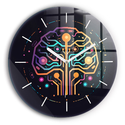 Horloge ronde Abstraction colorée