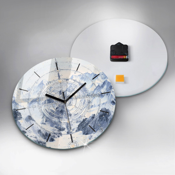 Horloge ronde Dessins bleus