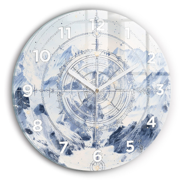 Horloge ronde Dessins bleus