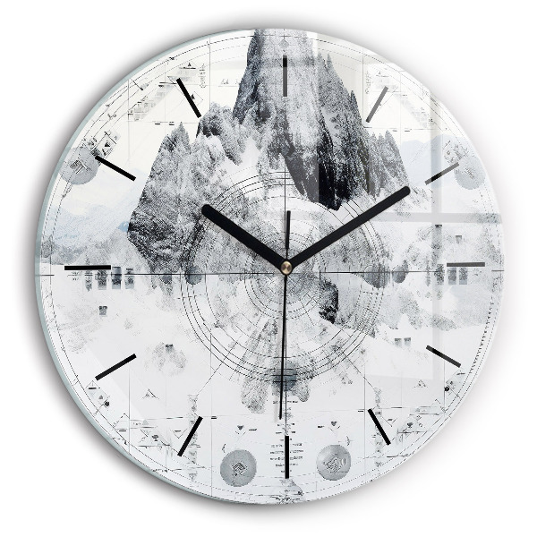 Horloge ronde Montagnes de dessins animés