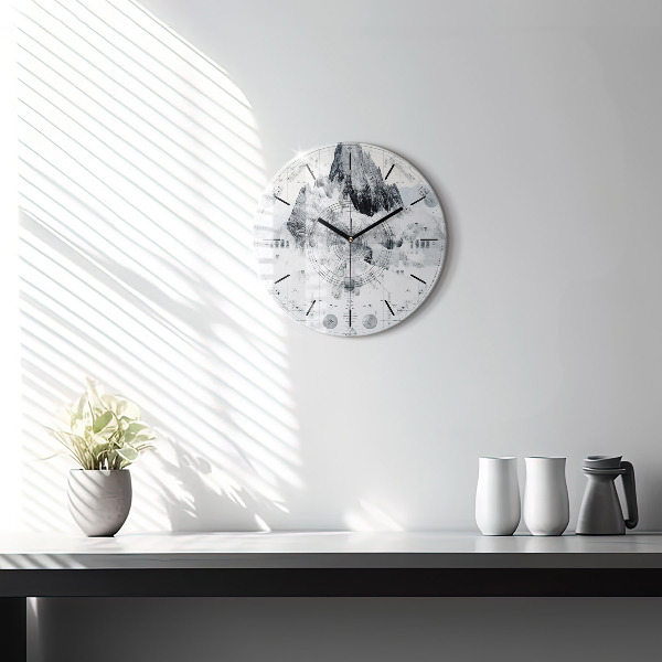 Horloge ronde Montagnes de dessins animés