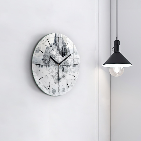 Horloge ronde Montagnes de dessins animés