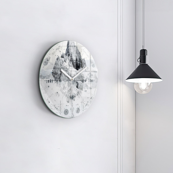Horloge ronde Montagnes de dessins animés