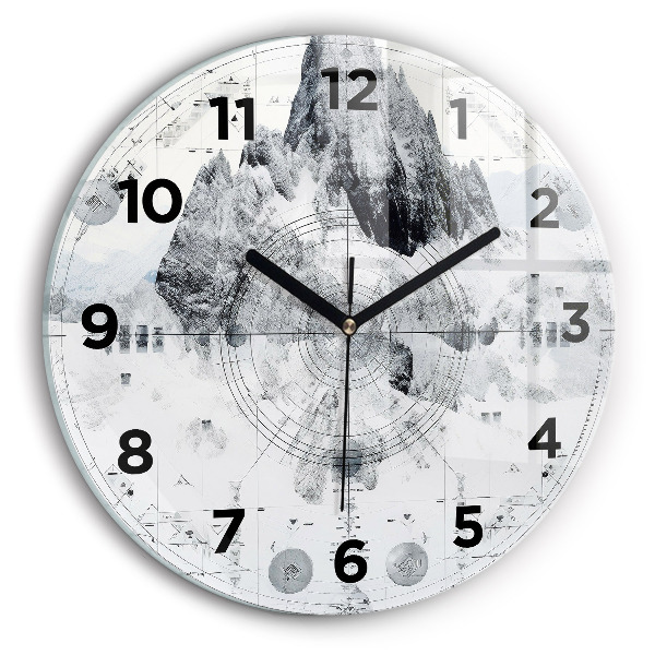 Horloge ronde Montagnes de dessins animés
