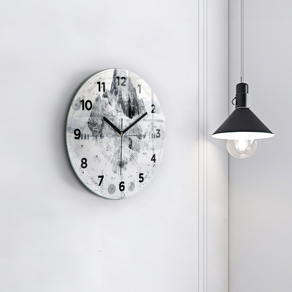 Horloge ronde Montagnes de dessins animés
