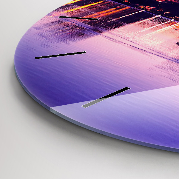 Horloge ronde Panorama nocturne de la ville