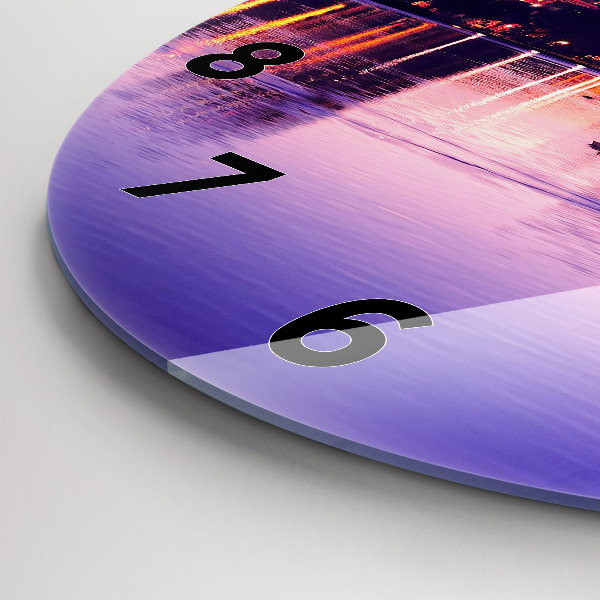 Horloge ronde Panorama nocturne de la ville