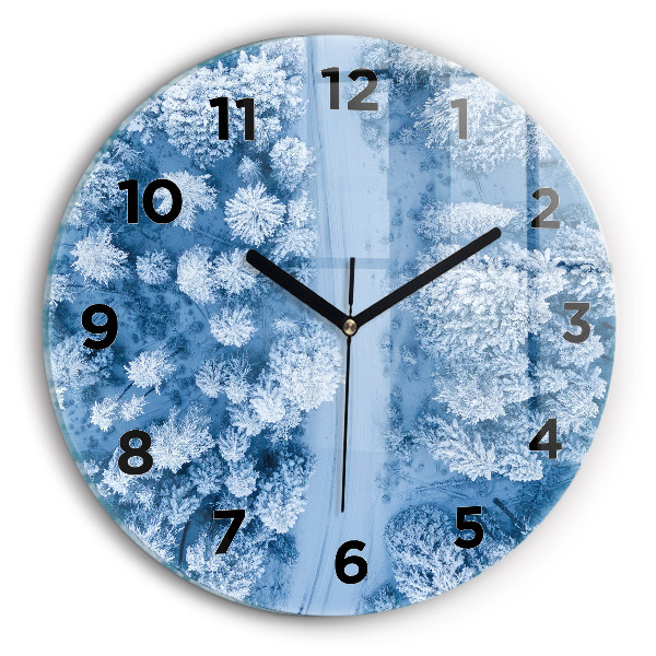 Horloge ronde Forêt vue par drone