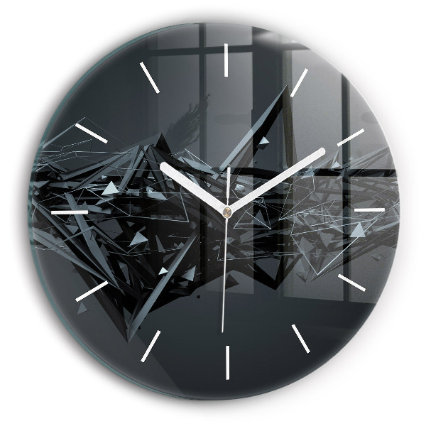 Horloge ronde Abstraction noire