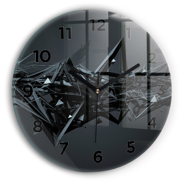 Horloge ronde Abstraction noire