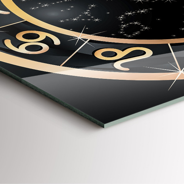 Horloge murale carrée élégant Signes du zodiaque noirs