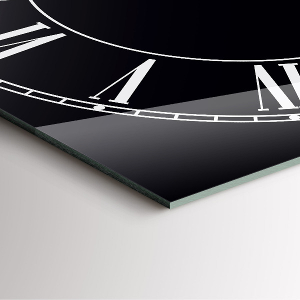 Horloge murale carrée élégant Chiffres romains noirs