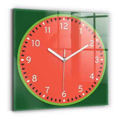 Horloge murale carrée élégant Pastèque sucrée