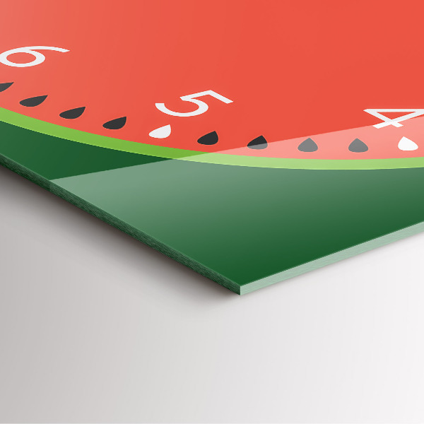 Horloge murale carrée élégant Pastèque sucrée