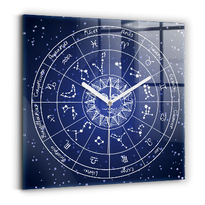 Horloge murale carrée élégant Constellations du zodiaque