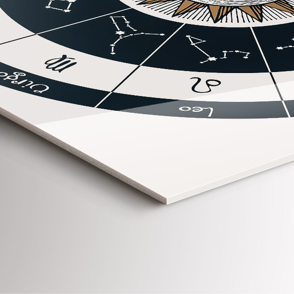 Horloge murale carrée élégant Constellations du zodiaque sur fond bleu